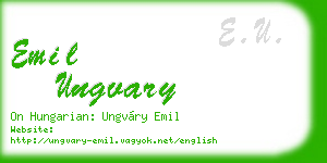 emil ungvary business card