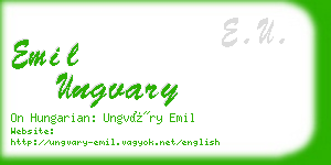 emil ungvary business card